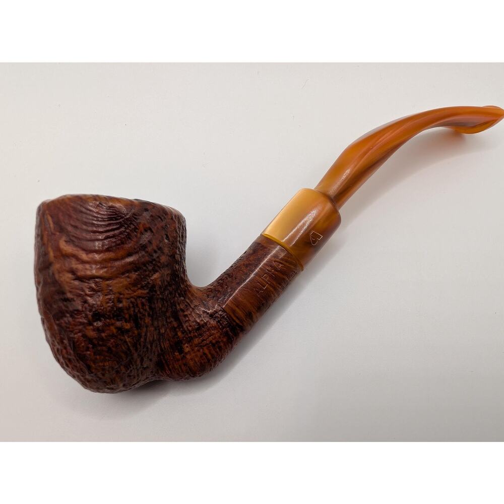 Vintage Alpha Beretta Rusticated Dublin Pipe with Swirled Honey Amber Stem